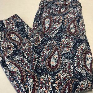 NYDJ For Chico's Women's Jeans Blue Paisley Print Size 12 NWOT
